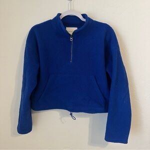 American Eagle Royal Blue Fleece 1/4 Zip Sherpa‎ Pullover Size XS